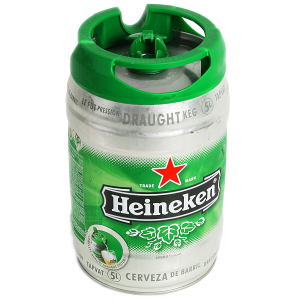 Пиво 5 литров купить спб. Бочонок Хайнекен 5л. Heineken бочонок 5 л. Пиво Heineken 5л бочка. Пиво Хайнекен 5 литров.
