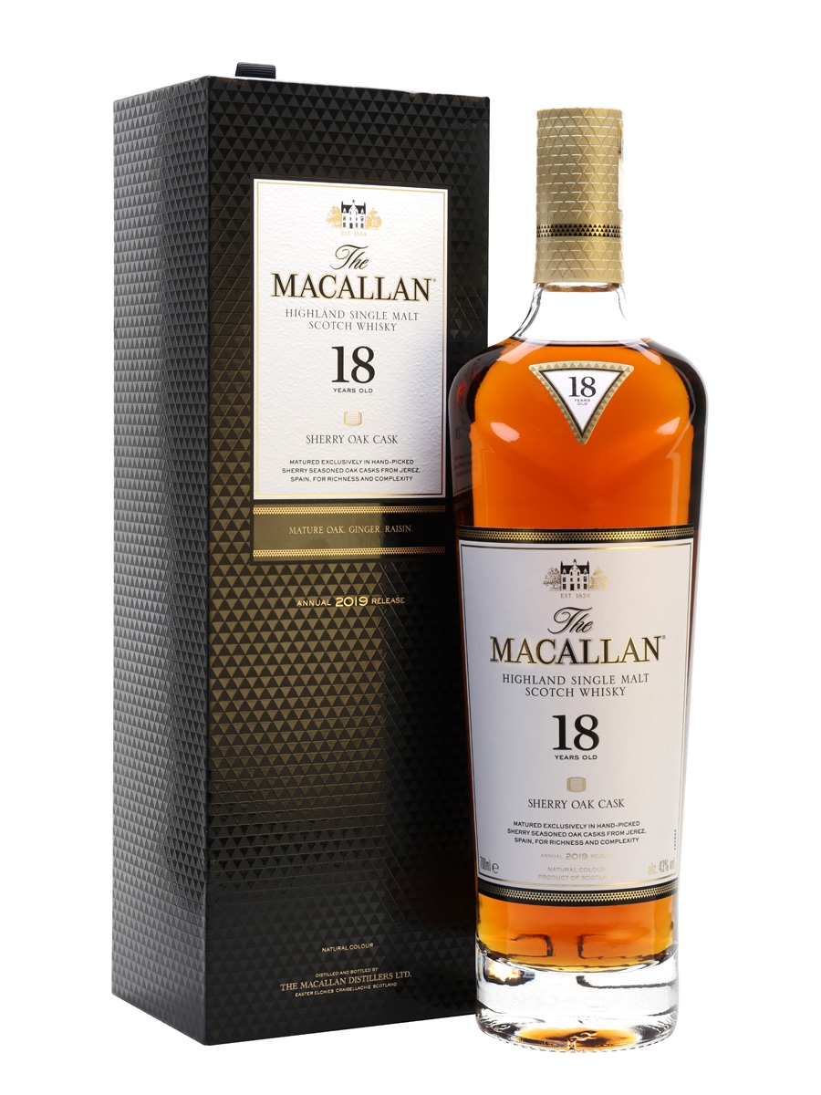 Pack de 2 Whisky The Macallan Single Malt 18 Años Sherry Oak 700 ml The  Macallan Single Malt 18 Años Sherry Oak