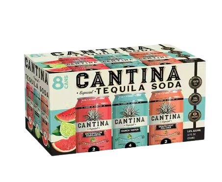 Cantina Tequila Soda 12oz 8pk Cn