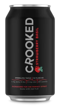 Crooked Strawberry Basil D9 THC Sparkling Tonic 5mg 12oz 4pk Cn