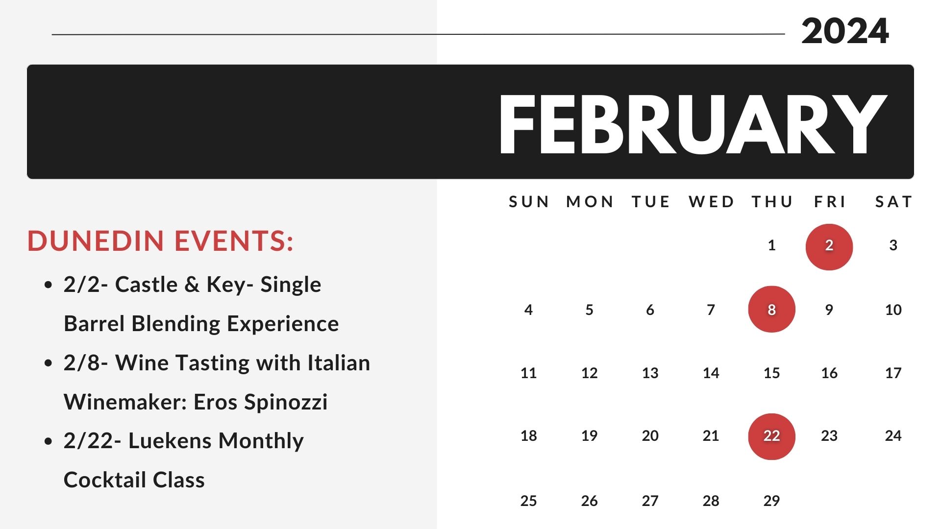 February 2024 Events Calendar Luekens Wine & Spirits