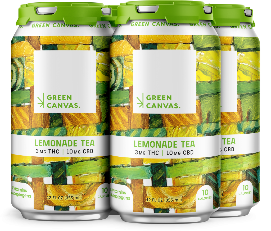 Green Canvas THC CBD Tea Series 12oz 4pk Cn - Luekens Wine & Spirits