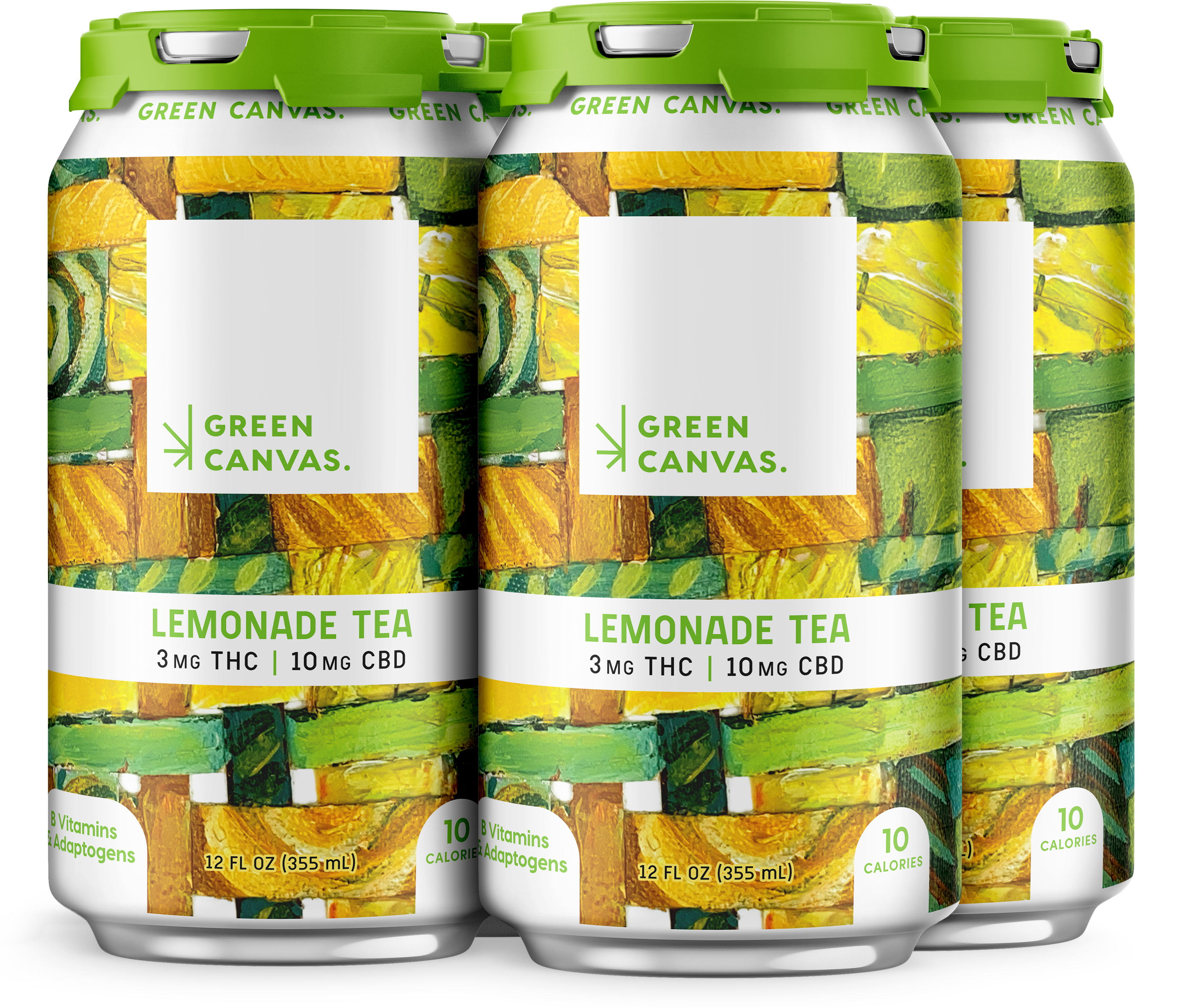 Green Canvas THC CBD Lemonade Tea 12oz 4pk Cn