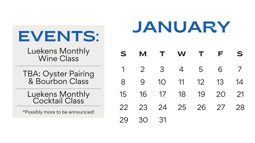 January 2023 Events Calendar Luekens Wine & Spirits