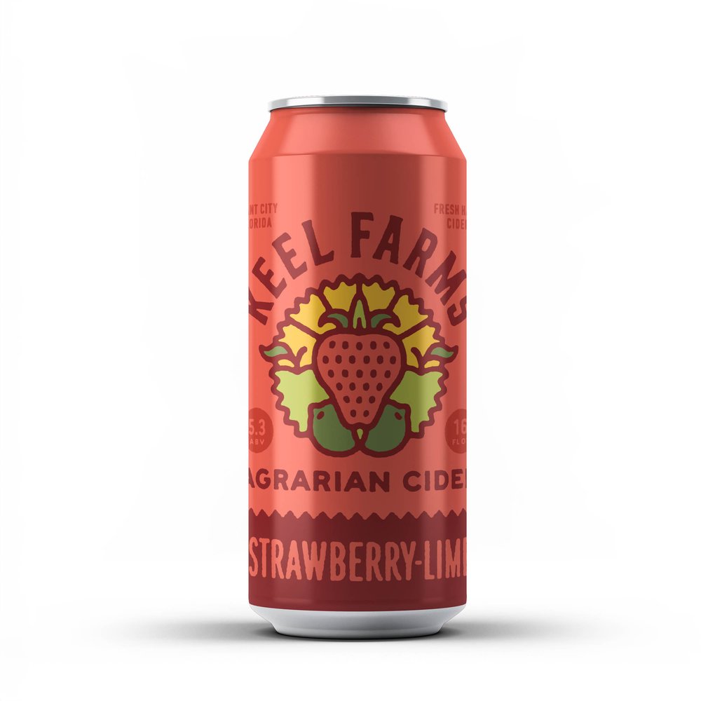 Keel Farms Strawberry Lime Cider 16oz