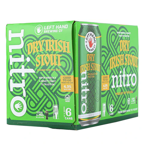 Left Hand Dry Irish Stout Nitro 13.65oz 6pk Cn