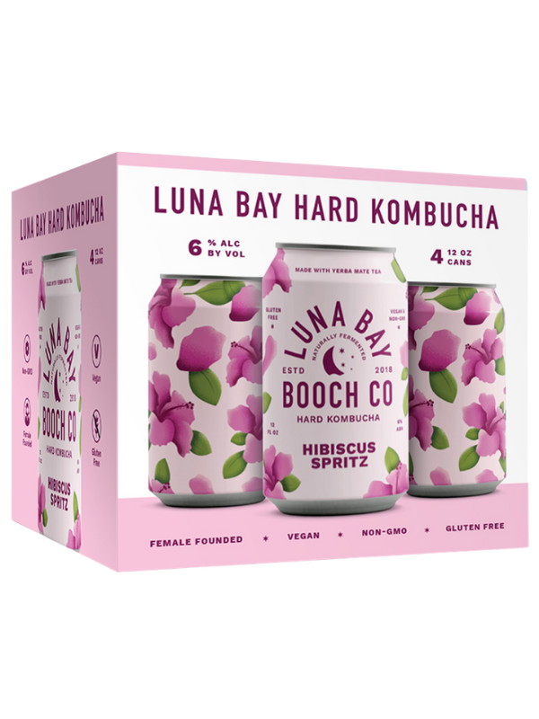 Luna Bay Hibiscus Lavender Kombucha 12oz 4pk Cn