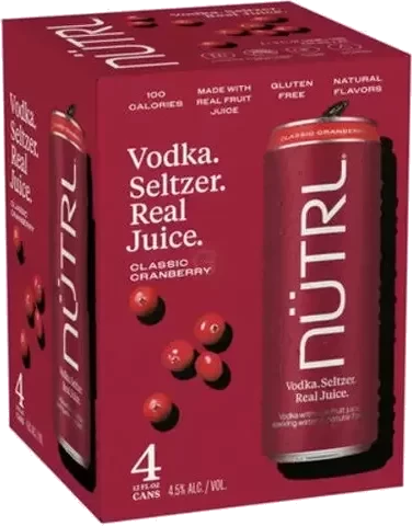 Nutrl Cranberry Vodka Seltzer 12oz 4pk Cn