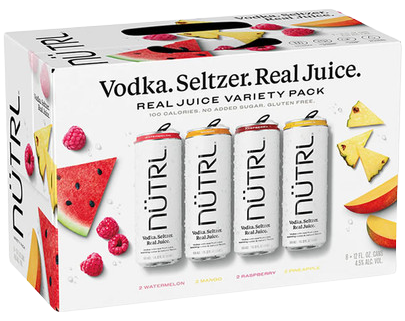 Nutrl Fruit Juice Seltzer Vareity 12oz 8pk Cn