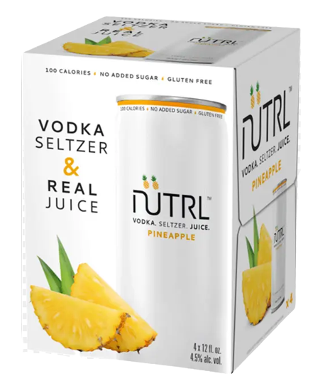 Nutrl Pineapple Vodka Seltzer 12oz 4pk Cn