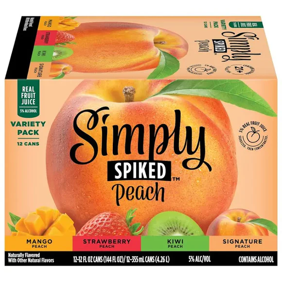 Simply Spiked Peach Lemonade 12oz 12pk Cn