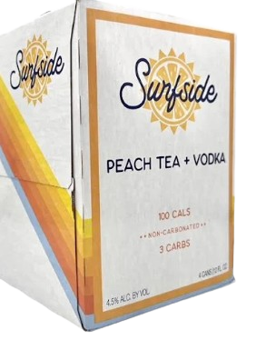 Surfside Peach Tea & Vodka 12oz 4pk Cn - Luekens Wine & Spirits