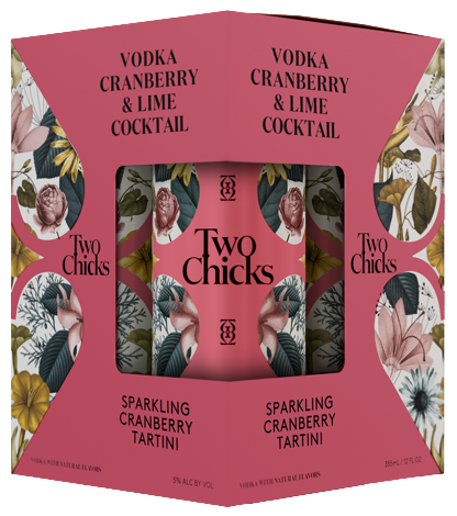 Two Chicks Cranberry & Lime Cocktail 12oz 4pk Cn