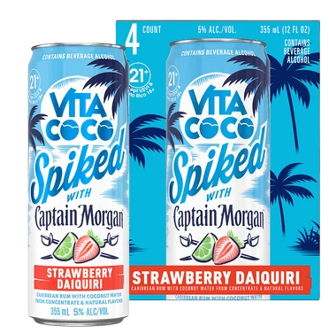 Vita Coco Spiked with Captain Morgan Strawberry Daiquiri 4pk